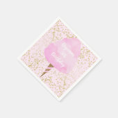 Serviette En Papier Coton rose Bonbons & Gold Confetti fête d'annivers (Coin)