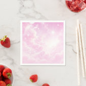 Serviette En Papier Coton rose Bonbons Nuages Starry Sky Anniversaire (En situation)