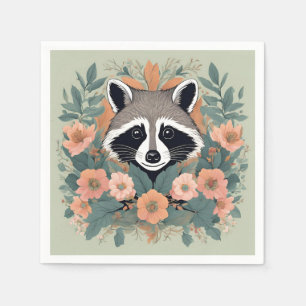 Serviette En Papier Cottagecore Raccoon Jeu d'oreiller