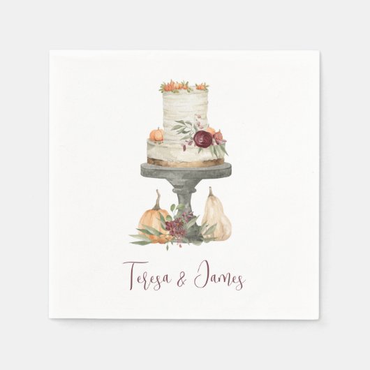 Serviette En Papier Couche d'automne gâteau personnalisé (Devant)