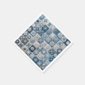 Serviette En Papier Couche de flocons de neige bleu et blanc (Coin)