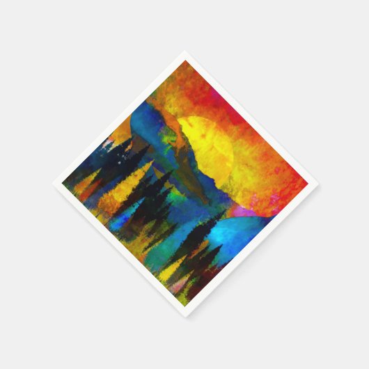 Serviette En Papier Coucher de soleil (Coin)