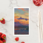 SERVIETTE EN PAPIER COUCHER DE SOLEIL (En situation)
