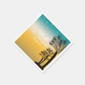 Serviette En Papier Coucher de soleil bleu moderne Palmiers de plage t (Coin)