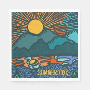Serviette En Papier Coucher de soleil de montagne Camping personnalisé