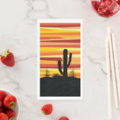 Serviette En Papier Coucher de soleil géométrique dans le désert (En situation)