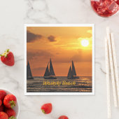 Serviette En Papier Coucher de soleil hawaïen, Plage de Waikiki, (En situation)