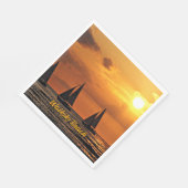 Serviette En Papier Coucher de soleil hawaïen, Plage de Waikiki, (Coin)