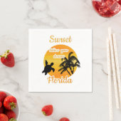 Serviette En Papier Coucher de soleil mignon en Floride (En situation)