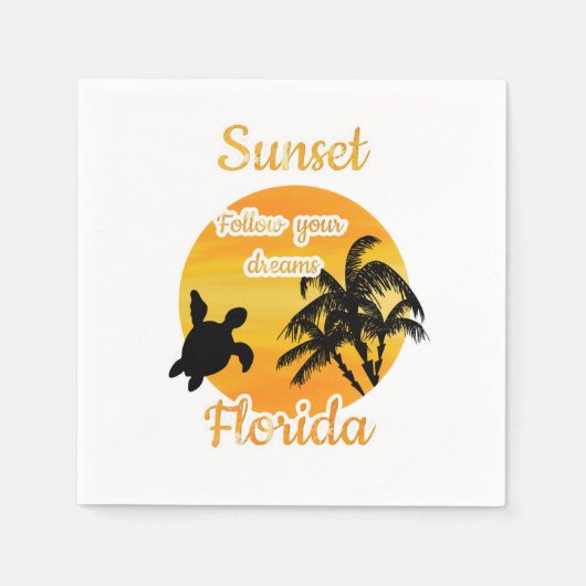 Serviette En Papier Coucher de soleil mignon en Floride (Devant)