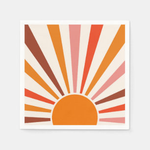 Serviette En Papier Coucher de soleil orange jaune rouge rose éclatant
