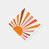 Serviette En Papier Coucher de soleil orange jaune rouge rose éclatant (Coin)