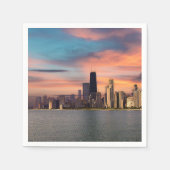 Serviette En Papier Coucher de soleil profond Chicago (Devant)