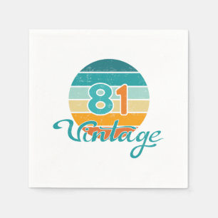 Serviette En Papier Coucher de soleil rétro 81 Vintage en détresse