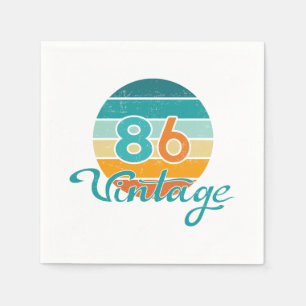 Serviette En Papier Coucher de soleil rétro 86 Vintage en détresse