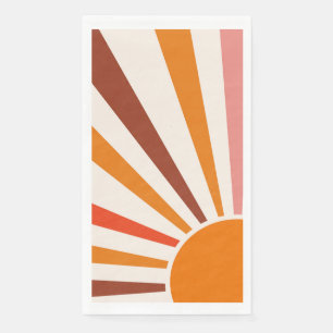 Serviette En Papier Coucher de soleil rétro Coucher de soleil orange j