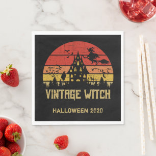 Serviette En Papier Coucher de soleil rétro pour sorcière Vintage en p