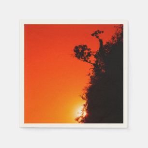 Serviette En Papier Coucher de soleil Silhouette