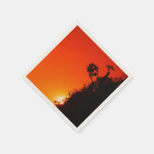 Serviette En Papier Coucher de soleil Silhouette (Coin)