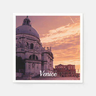 Serviette En Papier Coucher de soleil sur la basilique de Venise