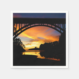 Serviette En Papier Coucher de soleil sur la côte d'Orange en Californ