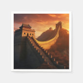 Serviette En Papier Coucher de soleil sur la Grande Muraille de Chine (Devant)
