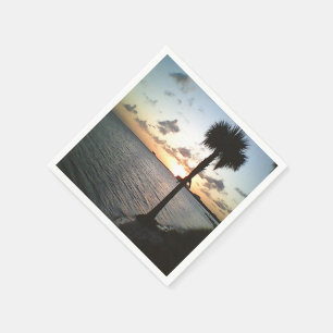 Serviette En Papier Coucher de soleil sur la plage