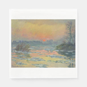 Serviette En Papier Coucher de soleil sur la Seine en hiver (Claude Mo