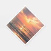 Serviette En Papier coucher de soleil sur l'eau (Coin)