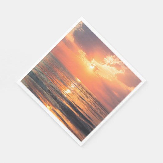 Serviette En Papier coucher de soleil sur l'eau (Coin)
