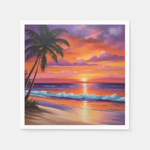 Serviette En Papier Coucher de soleil sur les tropiques tranquilles