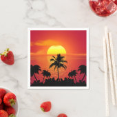 Serviette En Papier Coucher de soleil tropical (En situation)