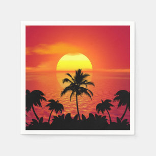Serviette En Papier Coucher de soleil tropical