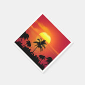 Serviette En Papier Coucher de soleil tropical (Coin)