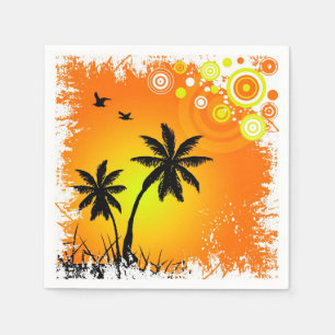 Serviette En Papier Coucher de soleil tropical