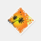 Serviette En Papier Coucher de soleil tropical (Coin)