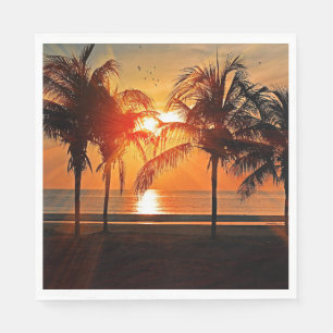 Serviette En Papier Coucher de soleil tropical