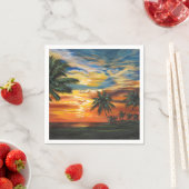 Serviette En Papier Coucher de soleil tropical étonnant (En situation)