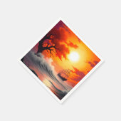 Serviette En Papier Coucher du soleil (Coin)