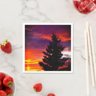 Serviette En Papier Coucher du soleil