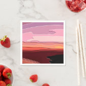 SERVIETTE EN PAPIER COUCHERS DE SOLEIL (En situation)