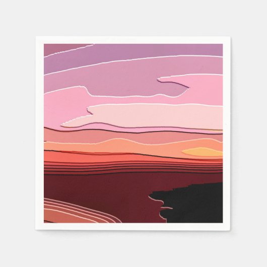 SERVIETTE EN PAPIER COUCHERS DE SOLEIL (Devant)