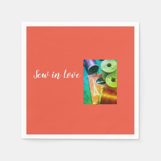 Serviette En Papier Coudre dans l'amour (Devant)