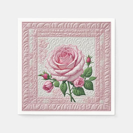Serviette En Papier Couette rose (Devant)