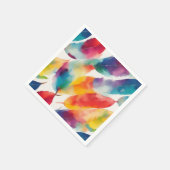 Serviette En Papier Couleur cool Arc-en-ciel Indien plume Aquarelle (Coin)