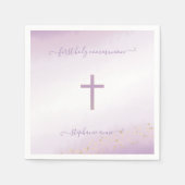 Serviette En Papier Couleur d'aquarelle croisée communion (Devant)