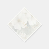 Serviette En Papier Couleur d'aquarelle florale superposition et noms (Coin)