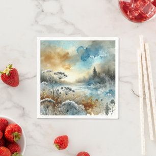 Serviette En Papier Couleur d'aquarelle gelée du matin