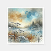 Serviette En Papier Couleur d'aquarelle gelée du matin (Devant)