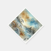 Serviette En Papier Couleur d'aquarelle gelée du matin (Coin)